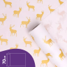 Бумага белая крафт 50г/м2, 70см x 10м, Северные олени, золото Бумага белая крафт 50г/м2, 70см x 10м, Северные олени, золото
