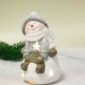 Фигурка декоративная НГ  8,8х8,8х14,6 с подсветкой Снеговик белый/серый микс