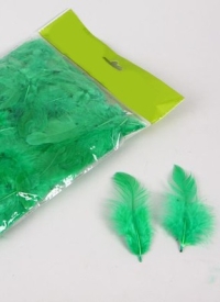 Перья цветные  9см, П зеленый