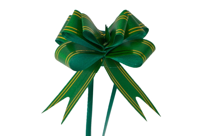 Бант-бабочка с золотой полосой 2,8х45см, 10 шт зеленый Бант-бабочка с золотой полосой 2,8х45см, 10 шт зеленый