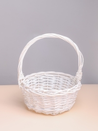 Корзина плетеная (ива) D60хH21х64см белый