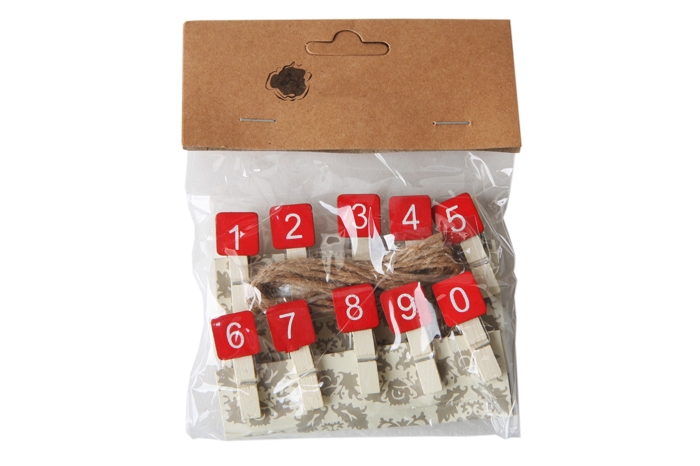 Прищепка 10шт. Цифры на красном фоне Прищепка 10шт. Цифры на красном фоне