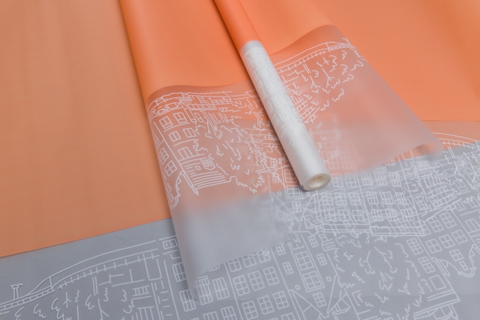 Пленка матовая Амстердам 70см х 10м оранжевый пастель