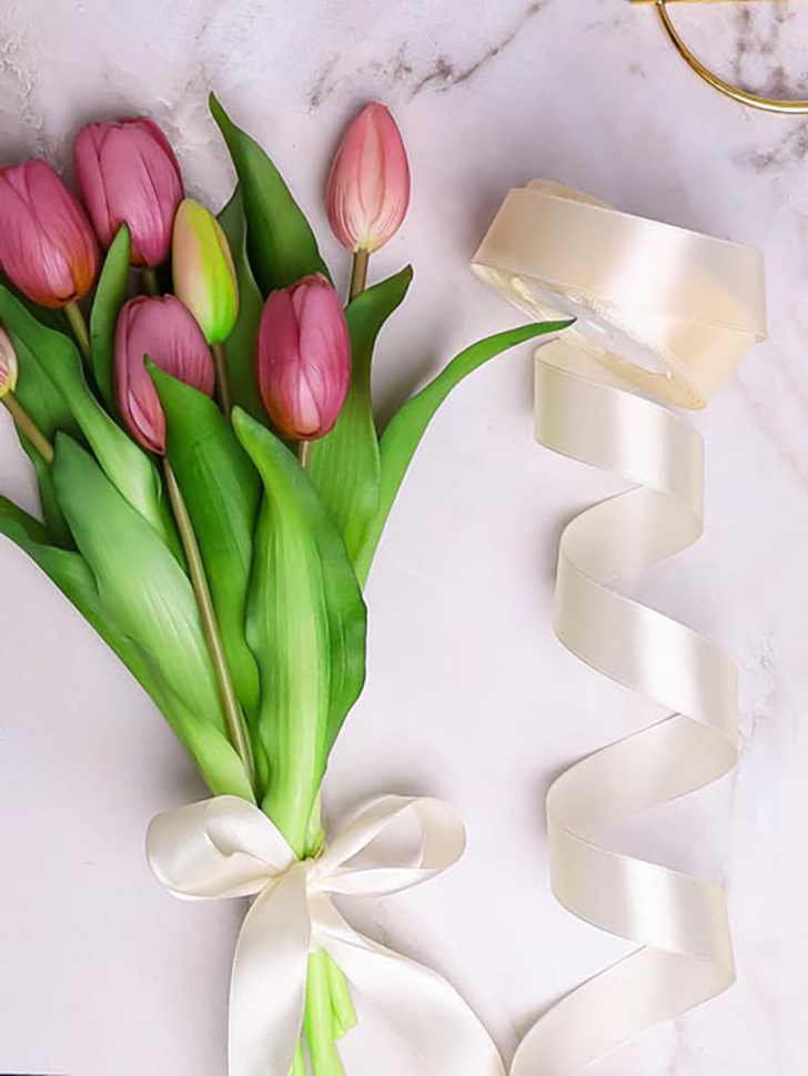 Лента атласная 25мм х 25 ярд JD кремовый Лента атласная 25мм х 25 ярд JD кремовый