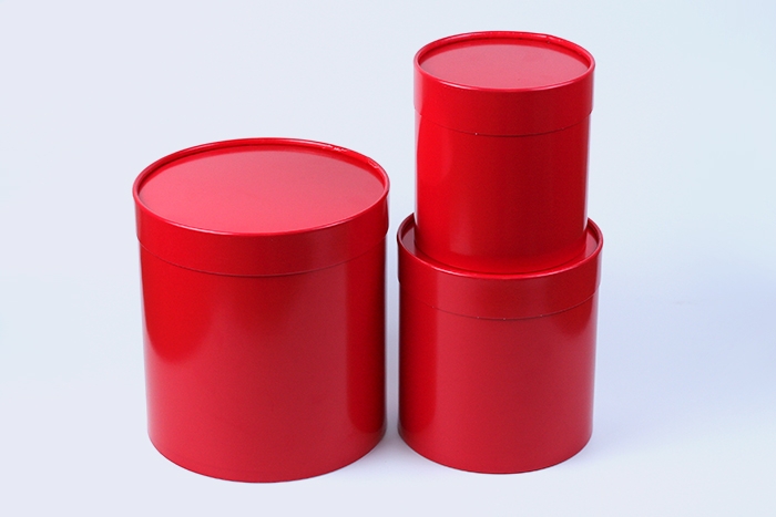 Коробка цилиндр набор из 3шт. 20х22см красный Коробка цилиндр набор из 3шт. 20х22см красный