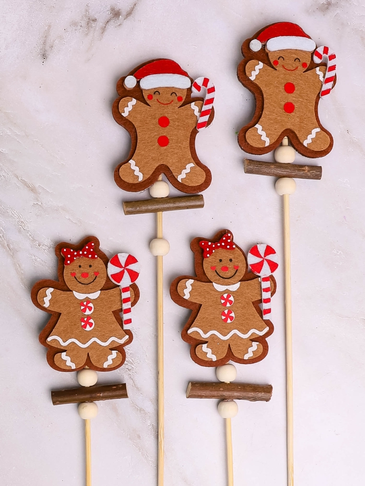 Вставка НГ деревянная.фетр 4шт 31х5,5см Имбирные пряники коричневый микс Вставка НГ деревянная.фетр 4шт 31х5,5см Имбирные пряники коричневый микс