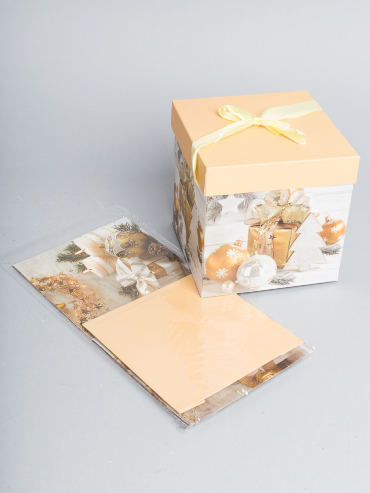 Коробка НГ квадрат 15х15х15 см GYH22627-66 микс Коробка НГ квадрат 15х15х15 см GYH22627-66 микс