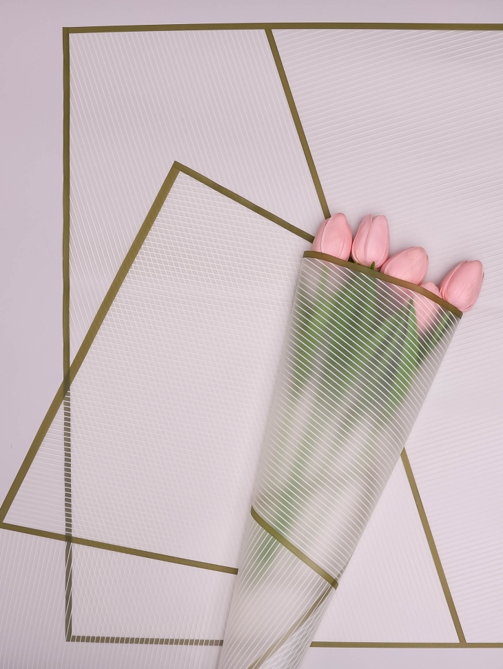 Пленка матовая 58смх58см 10 листов 50мкм РЦ Полоски бежевый с коричневым кантом Пленка матовая 58смх58см 10 листов 50мкм РЦ Полоски бежевый с коричневым кантом