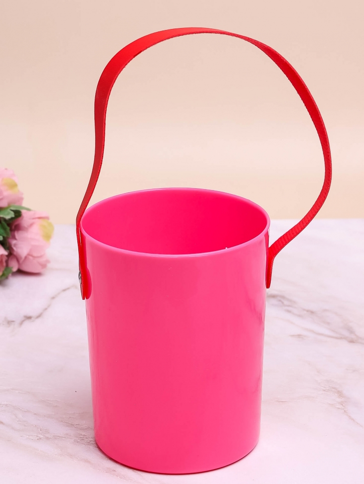 Коробка для цветов Цилиндр пластик d11х14см LZL-173 розовый яркий Коробка для цветов Цилиндр пластик d11х14см LZL-173 розовый яркий