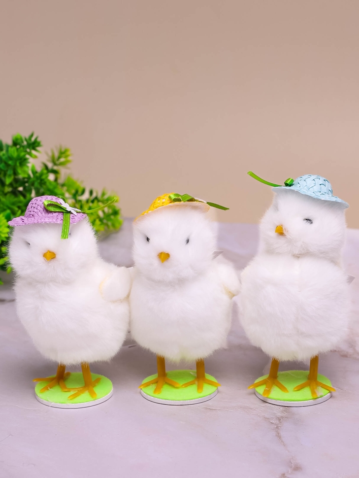 Цыпленок в шляпе L7 W6 H11см микс Цыпленок в шляпе L7 W6 H11см микс