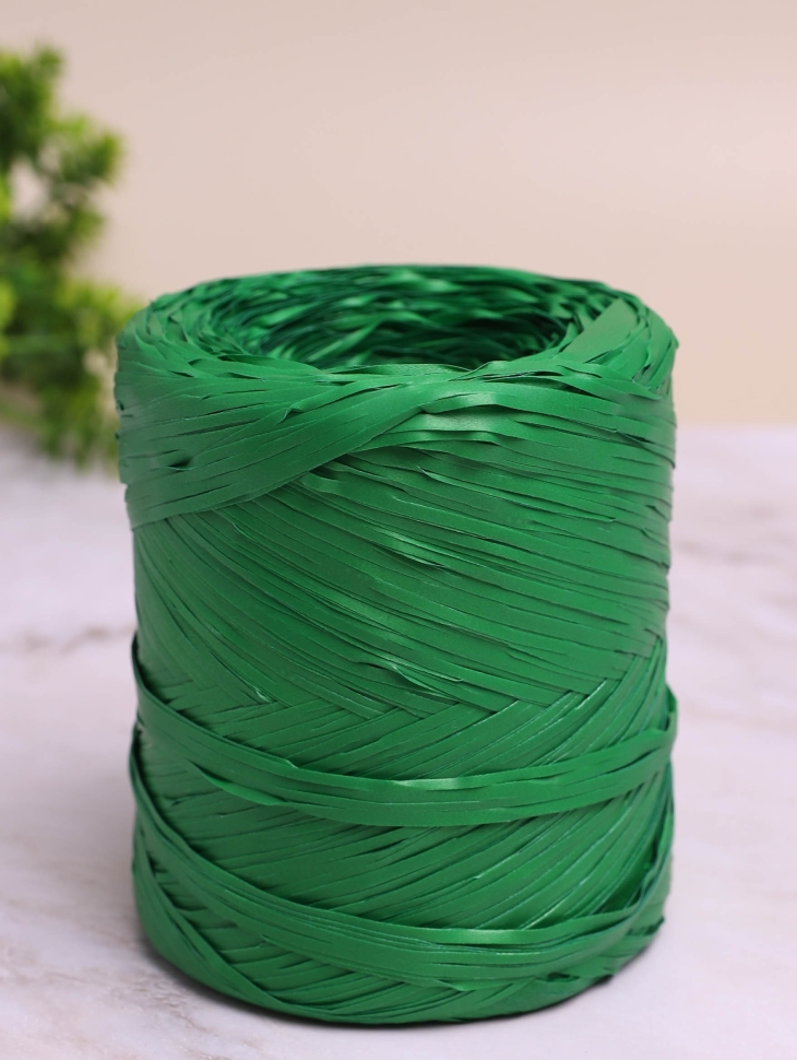 Рафия синтетическая, 200м PL 34 зеленая Рафия синтетическая, 200м PL 34 зеленая