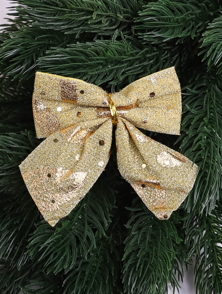 Бантики 8,5х16см 6шт точки золотой Бантики 8,5х16см 6шт точки золотой