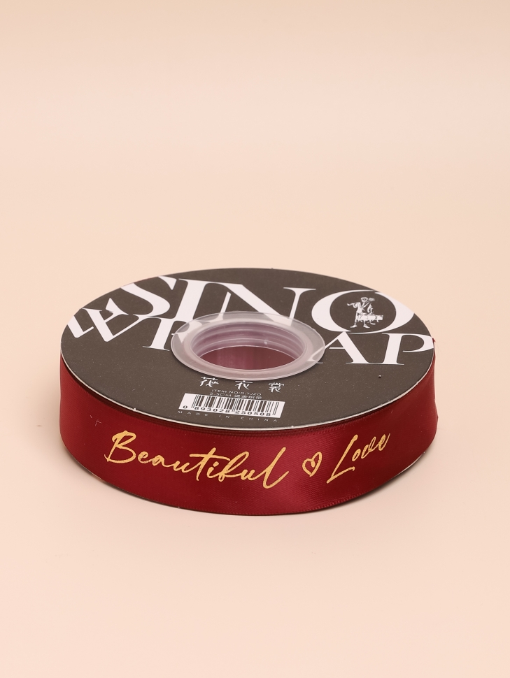 Лента атласная 25мм х 33ярд Beautiful Love красный Лента атласная 25мм х 33ярд Beautiful Love красный