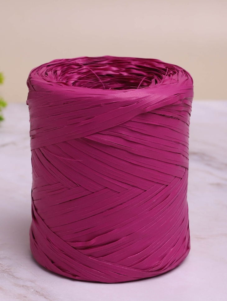 Рафия синтетическая, 200м PL 22 малиновая
