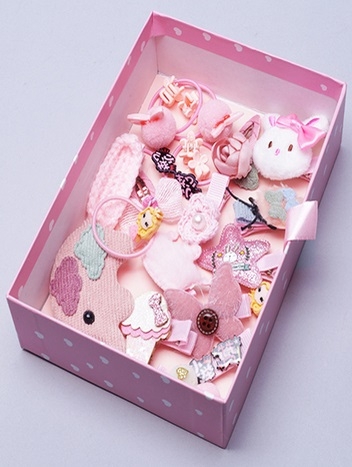 Подарочный набор резинок и заколок, 18шт розовый нежный Подарочный набор резинок и заколок, 18шт розовый нежный