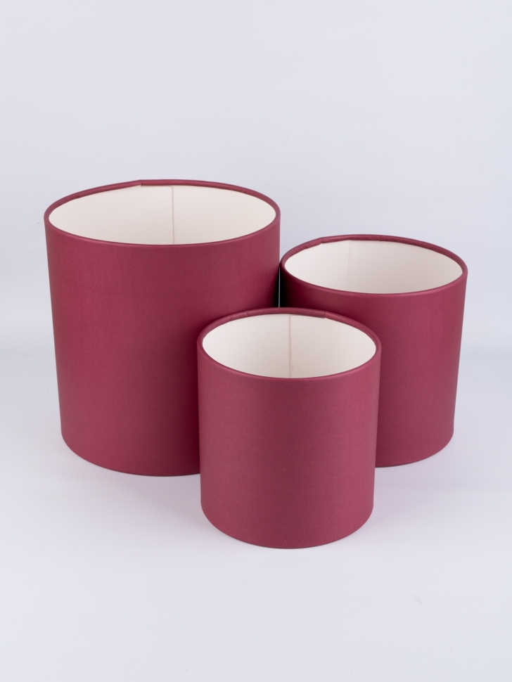 Коробка цилиндр набор из 3шт d21хh21 - d14хh14см б/крышки винный Коробка цилиндр набор из 3шт d21хh21 - d14хh14см б/крышки винный