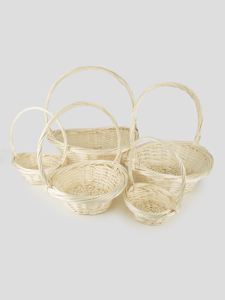 Корзина плетеная (ива) 5шт 52x48xH15/53см натуральный