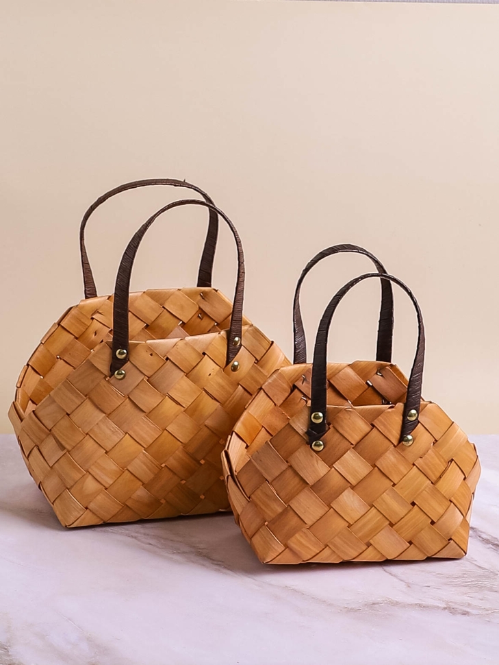 Корзина плетеная (шпон) 2шт 27х18х32см GW982 S/2 Корзина плетеная (шпон) 2шт 27х18х32см GW982 S/2