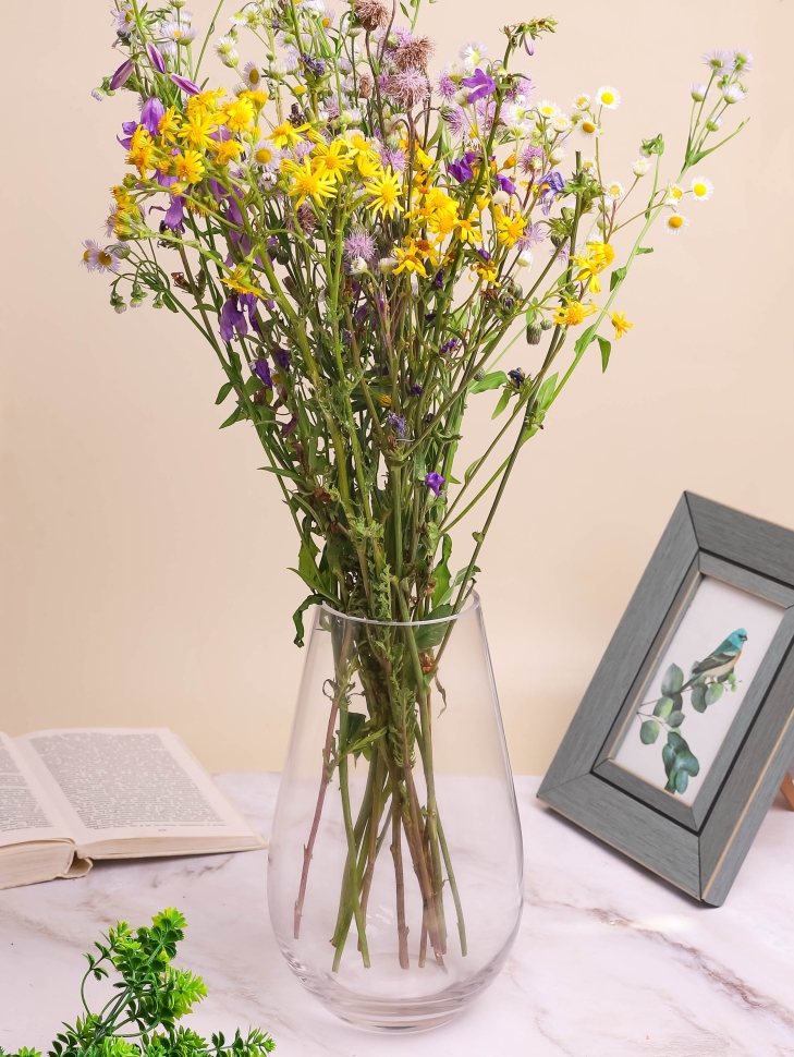 Ваза стекло h25 d15см К 196 прозрачный