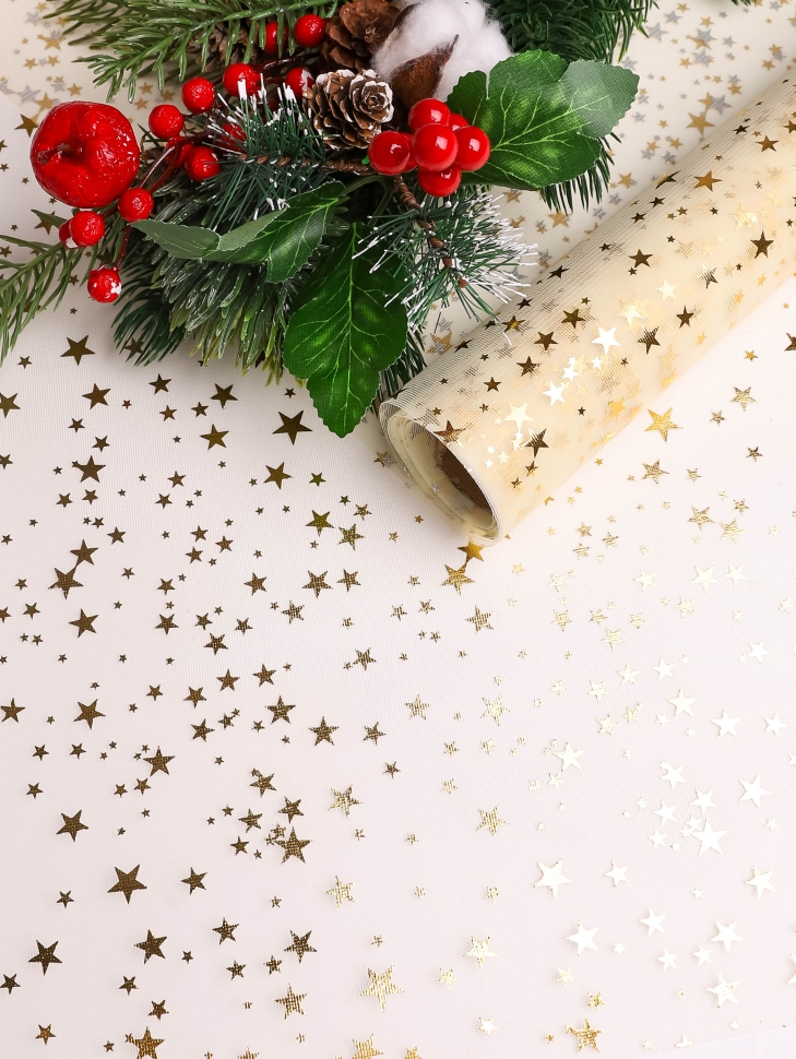 Сетка мелкая Звезды 48 х 5ярд желтый