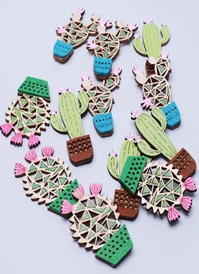 Липучка 12шт. Кактус 5х3см Липучка 12шт. Кактус 5х3см
