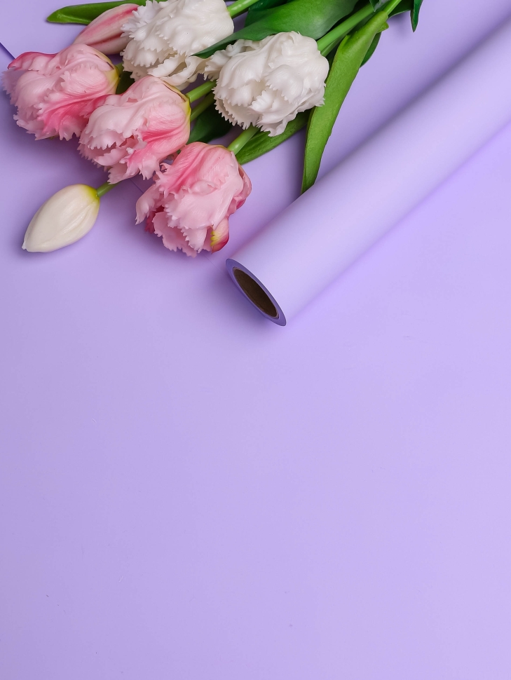 Пленка матовая Пастель 58см х 10м на втулке, глициния Пленка матовая Пастель 58см х 10м на втулке, глициния