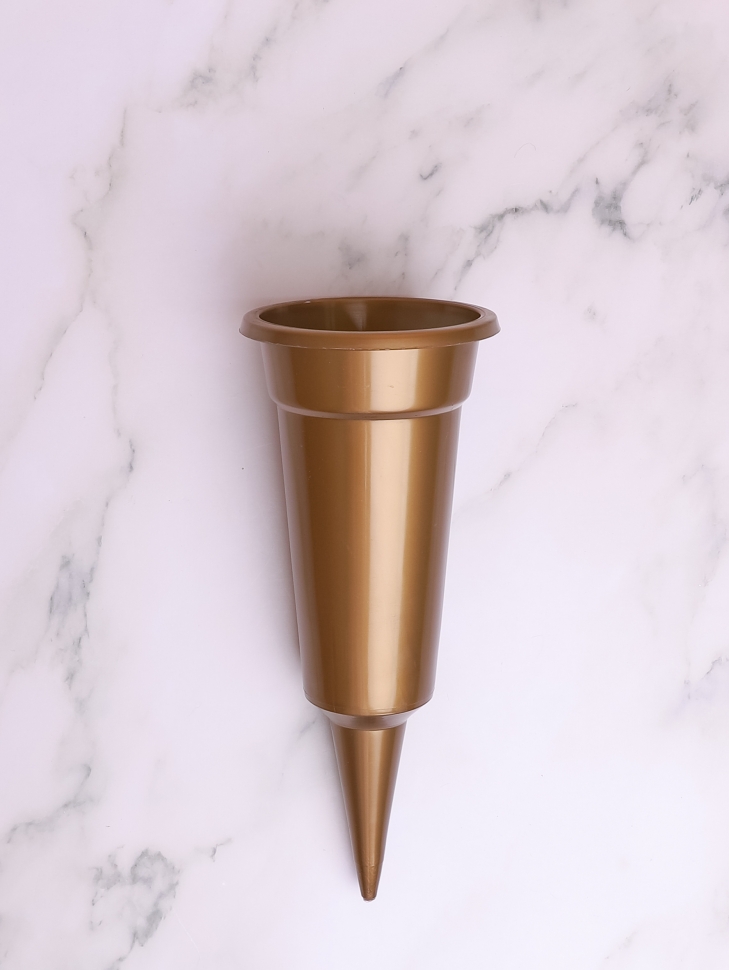 Вазон пластик конусной H24,5см D9,5 бронза Вазон пластик конусной H24,5см D9,5 бронза