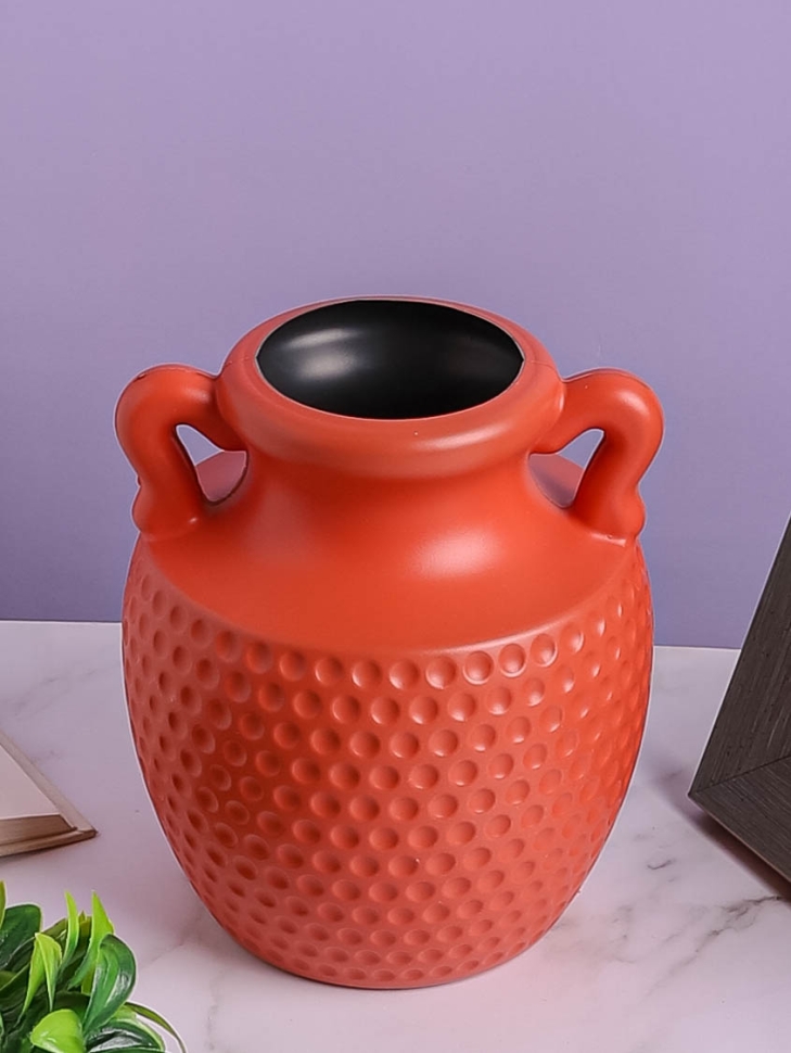 Ваза пластиковая H17,8 х D7,5х10,5см AS3565 оранжевый Ваза пластиковая H17,8 х D7,5х10,5см AS3565 оранжевый