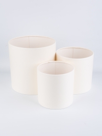 Коробка цилиндр набор из  3шт d21хh21 - d14хh14см б/крышки белый