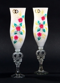 Стекло Фужер свадебный, с декором, 2шт.