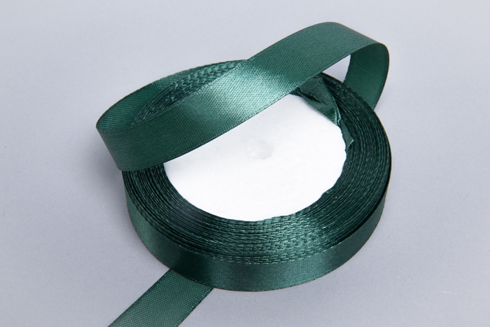 Лента атласная 15мм х 25 ярд JD зеленый темный