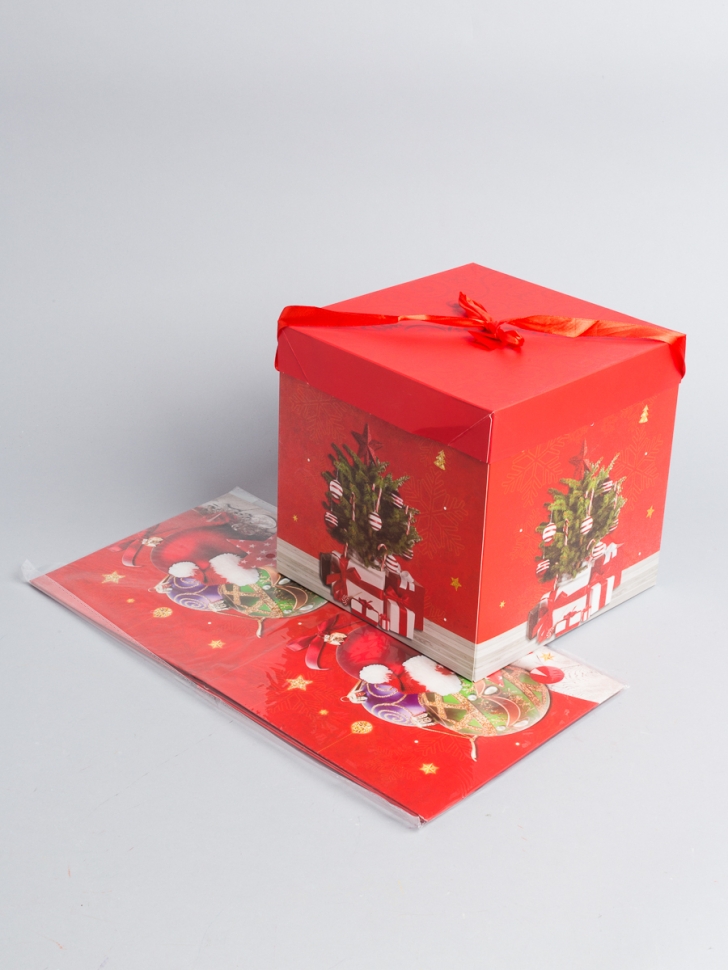 Коробка НГ квадрат 22х22х22 см GYH22627-69 микс