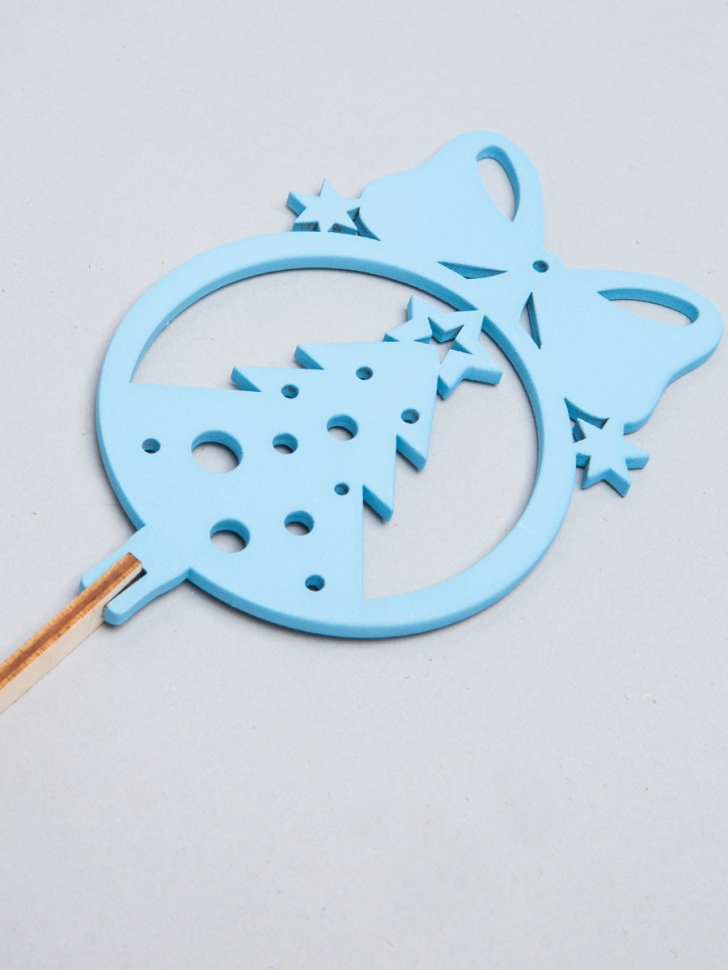 Вставка НГ деревянная 5шт №29 Шар-Елка голубой Вставка НГ деревянная 5шт №29 Шар-Елка голубой