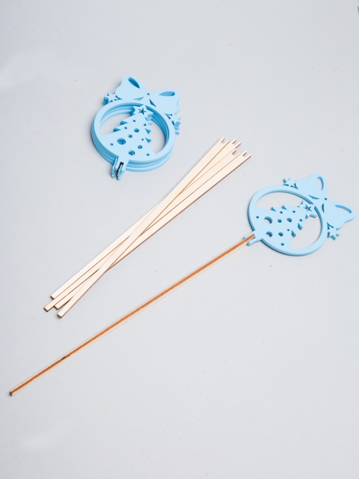 Вставка НГ деревянная 5шт №29 Шар-Елка голубой Вставка НГ деревянная 5шт №29 Шар-Елка голубой