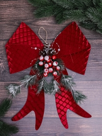 Бант НГ 30х35см ромб красный