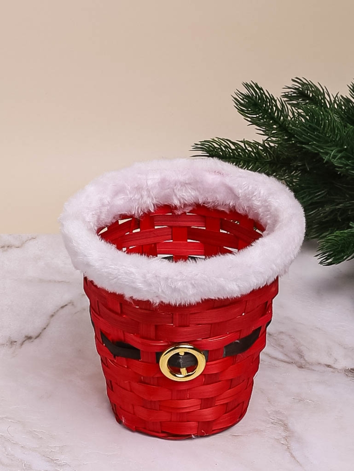 Корзина плетеная НГ бамбук D15x15хН14см Санта Корзина плетеная НГ бамбук D15x15хН14см Санта