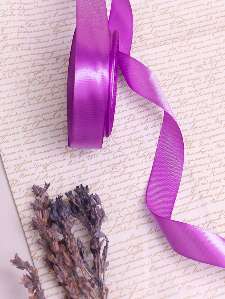 Лента атласная 25мм х 25 ярд JD фиолетовый Лента атласная 25мм х 25 ярд JD фиолетовый