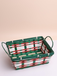 Кашпо плетеное бамбук Прямоугольник 25х20х10см с ручками зеленый