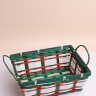 Кашпо плетеное бамбук Прямоугольник 25х20х10см с ручками зеленый Кашпо плетеное бамбук Прямоугольник 25х20х10см с ручками зеленый