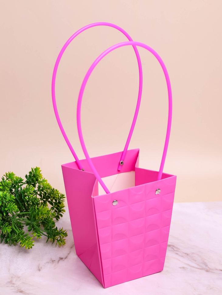 Сумочка для цветов трапеция 13х9,5х15,5см 3D фуксия Сумочка для цветов трапеция 13х9,5х15,5см 3D фуксия