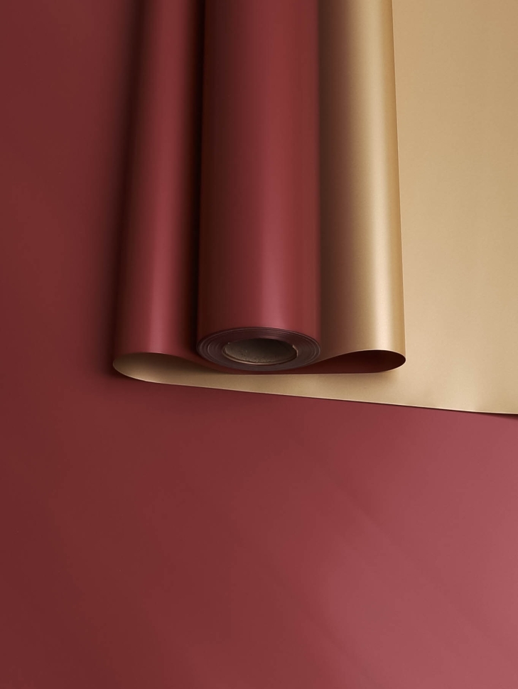 Пленка матовая 65мкм 58см х 10м Золото бордовый
