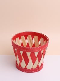 Кашпо плетеное бамбук стаканчик 15х15х13см красный