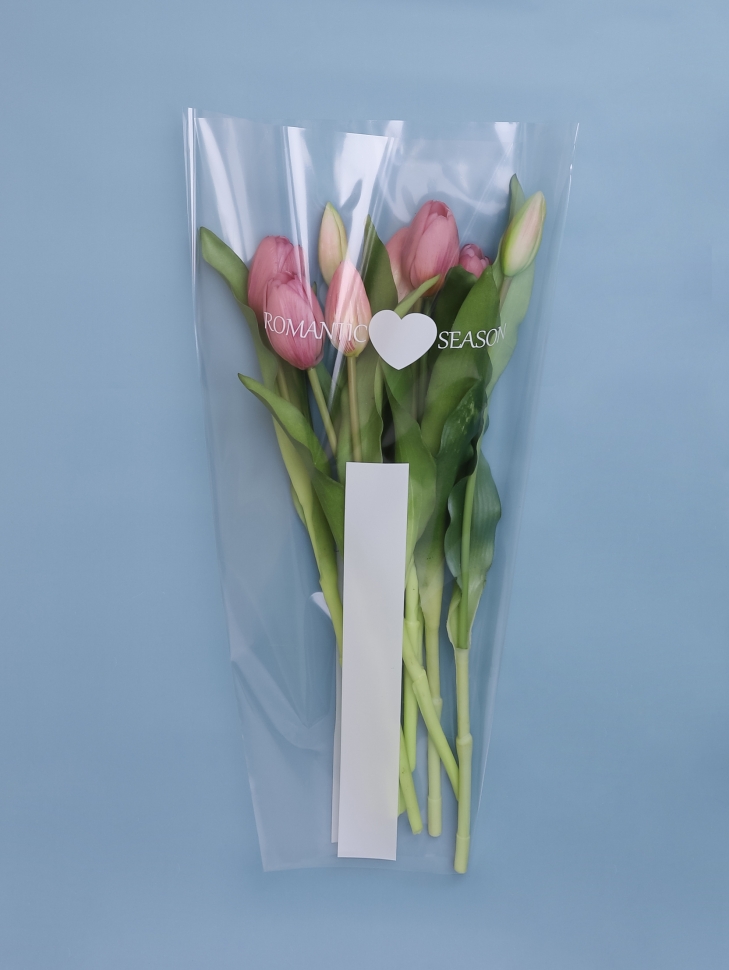 Пакет цветочный Конус 27/40/12,5 Романтика белый 50 шт