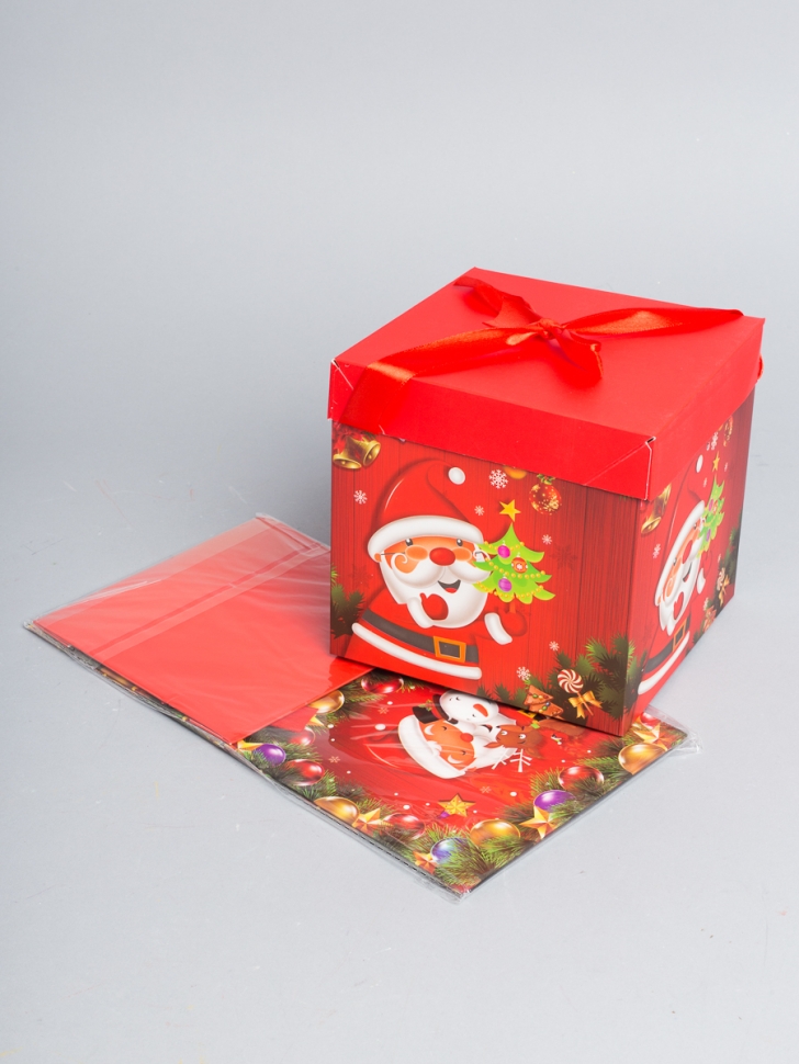 Коробка НГ квадрат 15х15х15 см GYH22627-71 микс Коробка НГ квадрат 15х15х15 см GYH22627-71 микс