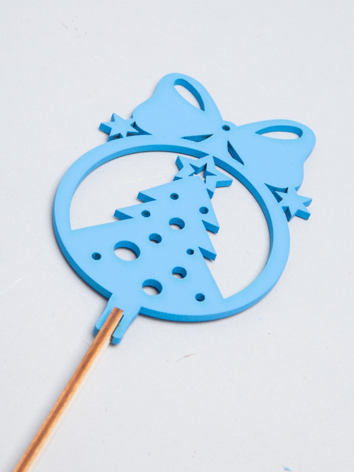 Вставка НГ деревянная 5шт №29 Шар-Елка синий Вставка НГ деревянная 5шт №29 Шар-Елка синий