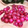 Игрушка елочная Шар d4см набор 34шт пластик розовый яркий Игрушка елочная Шар d4см набор 34шт пластик розовый яркий