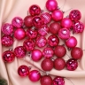 Игрушка елочная Шар d4см набор 34шт пластик розовый яркий Игрушка елочная Шар d4см набор 34шт пластик розовый яркий