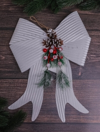 Бант НГ 25х30см серебро