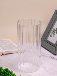 Ваза стекло Трубка H25 D12см К рельефная полоса