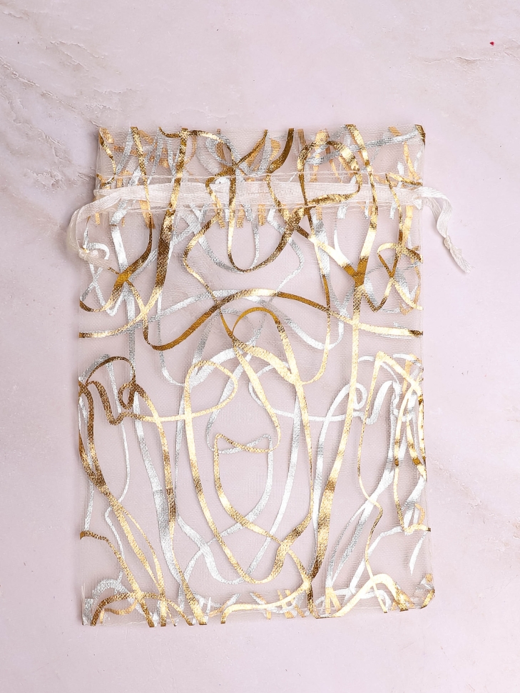 Мешок подарочный органза 12x17см Серпантин золото Мешок подарочный органза 12x17см Серпантин золото
